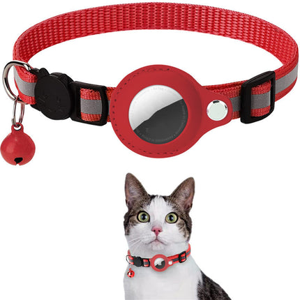 Reflective AirTag Dog & Cat Collar – Waterproof Integrated AirTag Holder – Safety Breakaway Nylon Collar for Puppies and Kittens