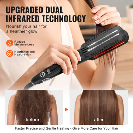 VEVOR™ Professional Dual Infrared Hair Straightener – Titanium Flat Iron with 19 Temp Levels