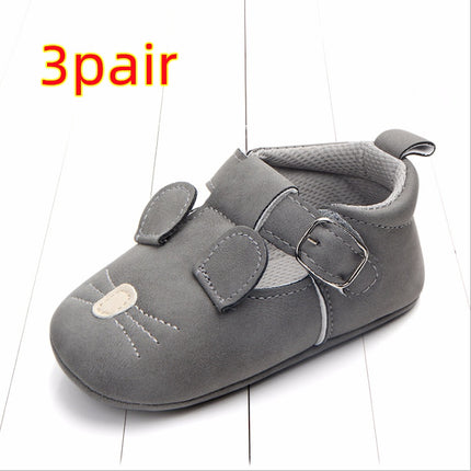 Baby First Walkers – Soft Sole Matte Leather Animal Shoes – Non-Slip Cartoon Infant Loafers for Spring & Fall