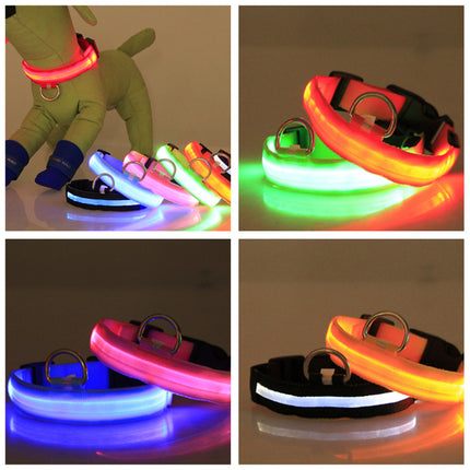 Ultra-Bright LED Glowing Dog Collar – USB Rechargeable Optical Fiber Pet Safety Collar – High-Visibility Night Walking Gear