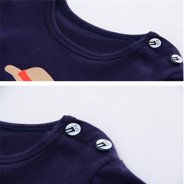 2pc Baby Summer Clothing Set – Cute Cartoon Print T-Shirt & Shorts – Soft Cotton Casual Outfit for Boys & Girls