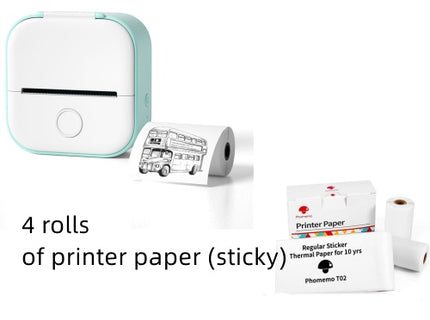 Mini Portable Thermal Printer - Wireless Bluetooth Pocket Printer for Photos, Study Notes & Labels - Inkless Mobile Photo Printer for iOS & Android