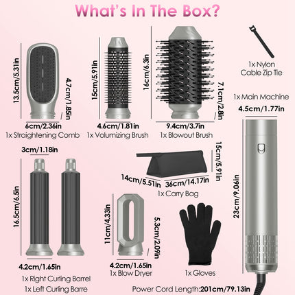 6-in-1 High-Speed Hot Air Styler – Automatic Wrap Curler, Volumizer & Straightener