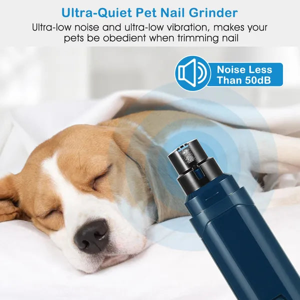 Professional Dog Nail Grinder – 2-Speed Quiet Electric Pet Nail Trimmer – USB Rechargeable Cordless Paws Grooming Tool for Dogs & Cats