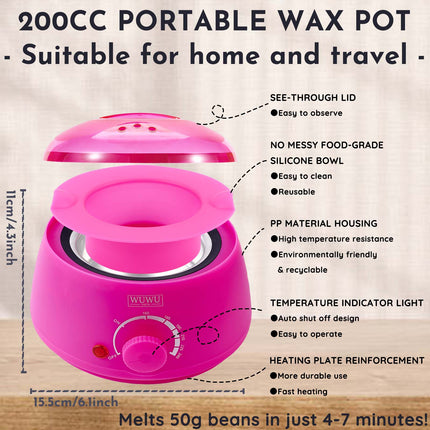 WuwuVista™ Professional 23-in-1 Waxing Kit – Full Body Hair Removal System with Digital Warmer