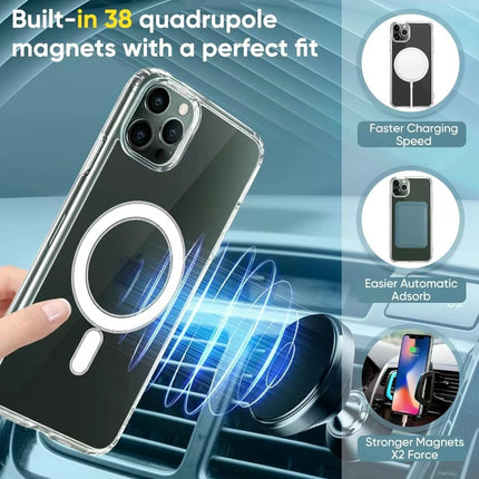 MagSafe Compatible Case for iPhone 15/14 Series – Military-Grade Shockproof Protection – Strong Magnetic Hybrid Cover for Pro, Plus, & Pro Max