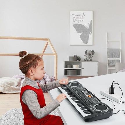61-Key Digital Music Electronic Keyboard – Electric Piano with Microphone for Beginners – Portable Musical Instrument for Kids & Adults – Learning Mode & Recording