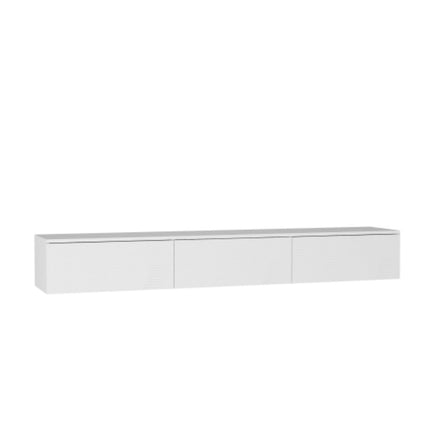 Modern Floating TV Stand with 16-Color LED Lights – Wall Mounted Entertainment Center for TVs up to 65" – High Gloss White Media Console