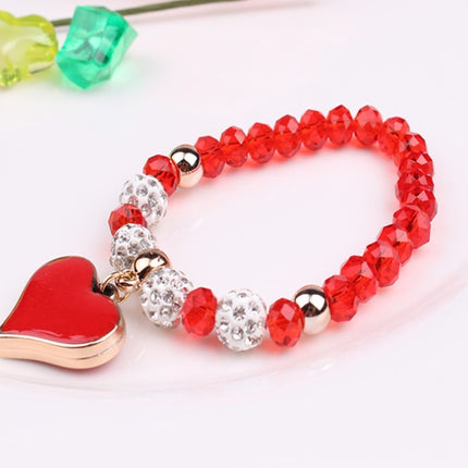 Sparkling Crystal Heart Elastic Bracelet – Radiant Silver-Plated Bangle – Stretch Jewelry Gift for Women