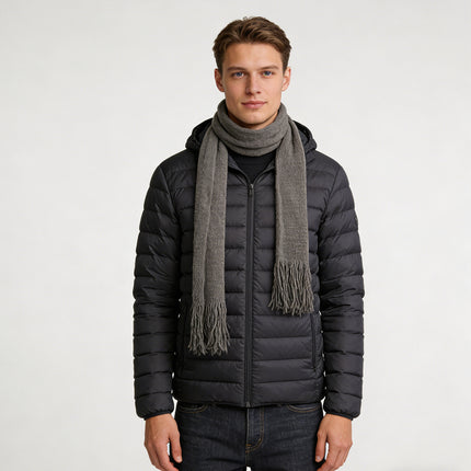 Unisex Lightweight Knit Skinny Scarf – Soft Narrow Neck Wrap for Modern Layered Outfits & Casual Styling