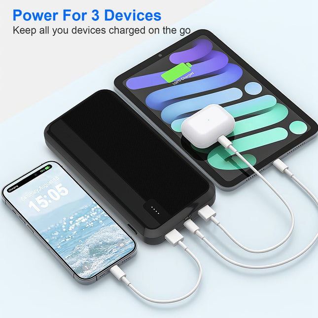22.5W Super Fast Charging Power Bank – 10000mAh/20000mAh Portable Charger with Built-in USB-C & iOS Cables – Fits iPhone 16, Samsung S24, & Tablets