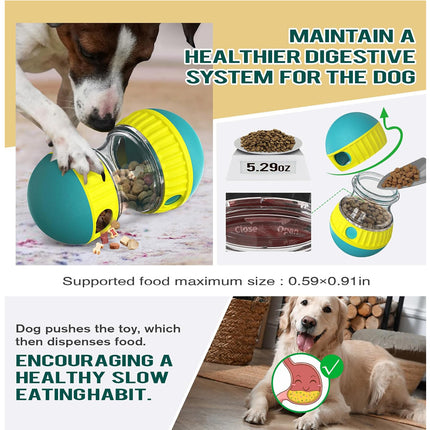 Adjustable Dog Puzzle Toy – Treat-Dispensing Ball & Slow Feeder – Interactive Enrichment Toy for Mental Stimulation & IQ Training