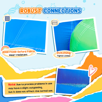 6-in-1 Inflatable Water Slide & Bounce House – Giant Bouncing Castle with Water Cannon, Climbing Wall & Splash Pool – Heavy Duty Outdoor Fun for Kids (Blower Included)