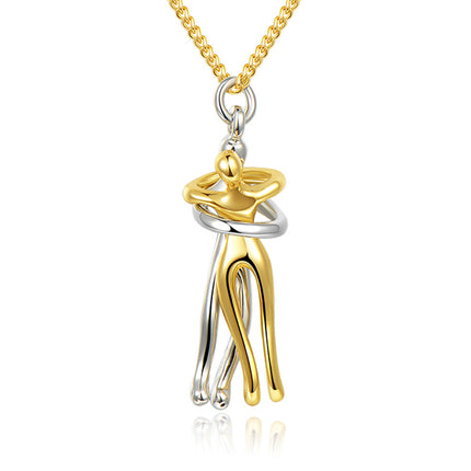 Romantic "Love Hug" Pendant Necklace – Symbolic Couple Jewelry for Lovers – Meaningful Anniversary & Valentine’s Day Gift for Him & Her