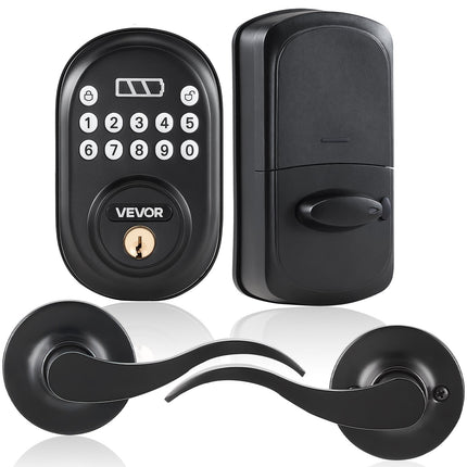 Keyless Entry Smart Door Lock with Handle – Electronic Digital Keypad & Biometric Fingerprint Access – Modern Privacy Lock for Home, Office & Bedroom