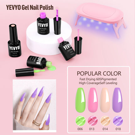 All-in-One Acrylic Nail Kit with UV Light & Electric Nail Drill – 4 Colors Gel Polish Starter Set – Professional Nail Extension Kit for Beginners & DIY Salon