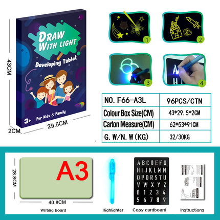 3D Magic Drawing Pad for Kids – LED Light-Up Glow Board with 8 Light Effects – Creative Educational Sketchpad Gift