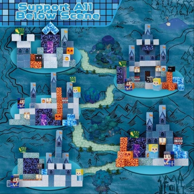 100-Piece Magnetic Building Blocks Set – Sapphire Blue Castle Theme – 3D Magnetic Tiles for Toddlers & Kids – Educational STEM Construction Toy