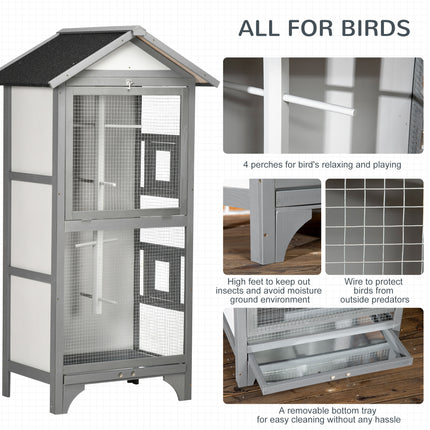 60-Inch Vertical Bird Flight Cage with Rolling Stand – Spacious Metal Bird House for Finches, Canaries, and Parakeets – Includes Storage Shelf