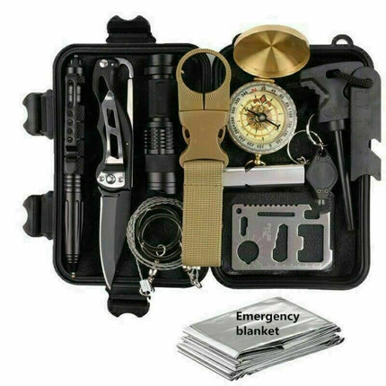 14-in-1 Professional Emergency Survival Kit – Tactical Gear Set for Camping, Hiking & Hunting – Essential Disaster Preparedness Tools
