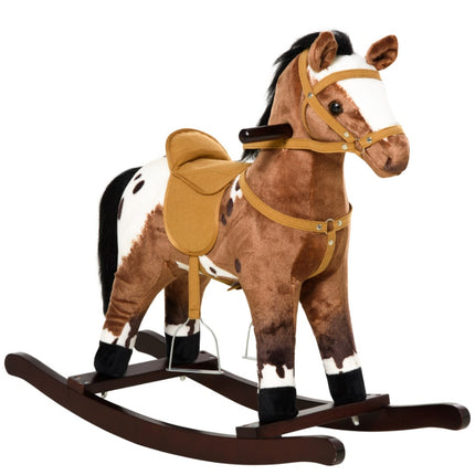 Classic Musical Rocking Horse – Plush Ride-On Toy for Toddlers – Safe Wooden Base with Easy-Grip Handles – Perfect Gift for 18-36 Months
