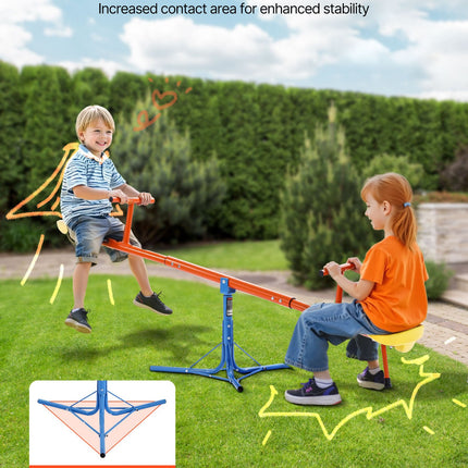 360-Degree Rotating Kids Seesaw – Swivel Teeter Totter for Backyard & Garden – 100 lbs Capacity – Durable Outdoor Play Equipment for Ages 3+