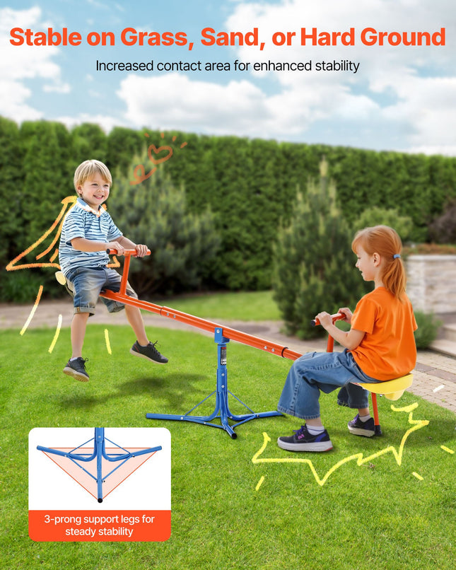 360-Degree Rotating Kids Seesaw – Swivel Teeter Totter for Backyard & Garden – 100 lbs Capacity – Durable Outdoor Play Equipment for Ages 3+