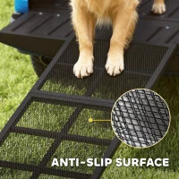 PawHut Extra-Long & Wide Folding Dog Ramp – Portable Non-Slip Surface Pet Ramp for Large, Small & Senior Dogs – Car, SUV & Truck Access
