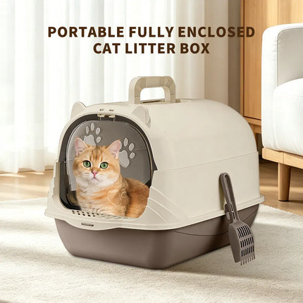 Portable Cat Litter Box with Carrying Handle – Large Capacity Travel Litter Pan for Road Trips, Foster Care & Small Spaces