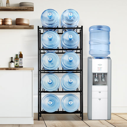 Industrial 10-Bay Water Jug Rack – Space-Saving Double Row Storage Station for Office, Gym & Warehouse