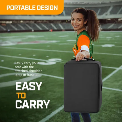 Portable Extra Thick Stadium Seat Cushion – 21-Inch Wide Bleacher Pad with Side Pocket for Sports Games & Outdoor Events