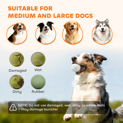Automatic Dog Ball Launcher for Medium & Large Dogs – Adjustable 26.79ft Launch Distance – Interactive Fetch Machine with Tennis Balls (Orange)