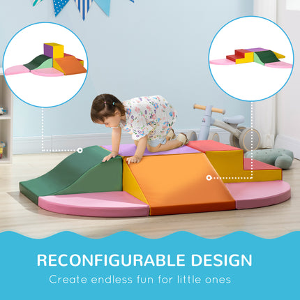 6-Piece Foam Climbing Blocks for Toddlers – Soft Play Set for Climbing, Crawling and Sliding – Indoor Sensory Activity Center for Kids Ages 1-3