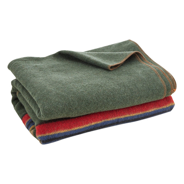 Heavyweight Wool Blend Camping Blanket – Large Warm Outdoor Throw for Campfires, Hiking & Travel