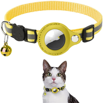 Reflective AirTag Dog & Cat Collar – Waterproof Integrated AirTag Holder – Safety Breakaway Nylon Collar for Puppies and Kittens
