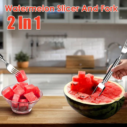 5pcs Summer Party Pack: Watermelon Slicer Fork Set – Fast & Clean Fruit Cutting Gadget
