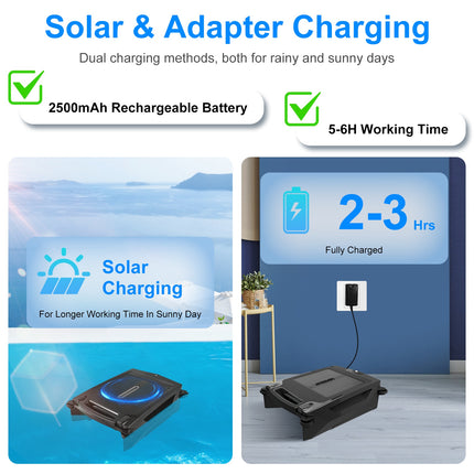 Solar Powered Robotic Pool Skimmer – Automatic Surface Cleaner with App Control – Dual Charging & IPX7 Waterproof – Covers up to 1937 Sq.Ft