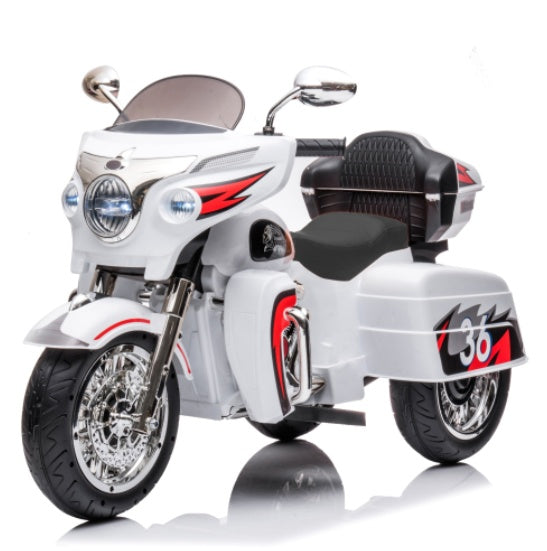 12V 2-Seater Kids Electric Motorcycle – Dual Motor Ride-On Motorbike with Key Start – 3-Wheel Stable Design, LED Headlights & Storage Box