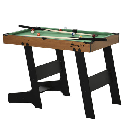 55" Portable Folding Billiard Table – Full Set with Cues, Balls & Rack – Space-Saving Pool Table for Home, Office & Game Room
