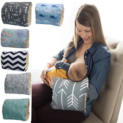 Adjustable Baby Nursing Arm Pillow – Portable Breastfeeding Support Cushion – Soft Cotton Washable Arm Pad for Infant Feeding