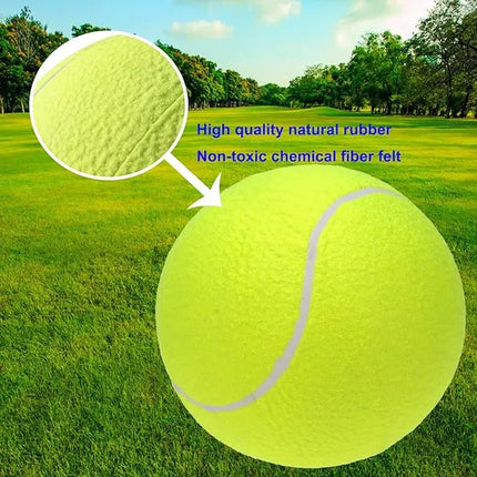 9.5" Giant Tennis Ball for Dogs – Inflatable Oversize Pet Toy for Outdoor Fun – Jumbo Interactive Ball for Small, Medium, and Large Dogs