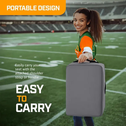 Extra Thick Portable Stadium Seat Cushion – 3-Inch Waterproof Bleacher Pad with Cup Holder for Sports Fans & Outdoor Events