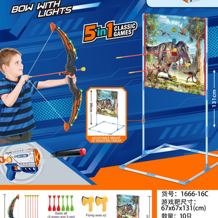 Dinosaur Sticky Ball Launcher Toy – Kids Dart Board Target Game with Sticky Balls – Indoor & Outdoor Sports Game for Boys & Girls – Perfect Birthday Gift