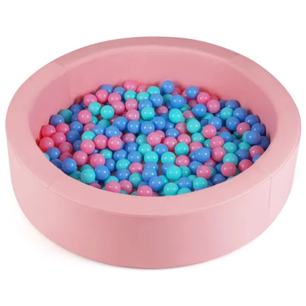 42-Inch Kids Round Foam Ball Pit – High-Density 25D Sponge Filling – Waterproof & Washable PU Leather Cover – Safe Indoor Soft Playpen for Toddlers