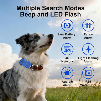 Real-Time GPS Pet Tracker for Dogs & Cats – Anti-Lost GPS Location Monitor with Geo-Fence, Light & Sound Alarm – Unlimited Distance Tracking
