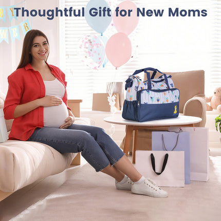 5-Piece Baby Diaper Bag Set – Multi-Functional Mummy Travel Handbag Bundle with Diaper Pad, Bottle Bag, and Food Bag