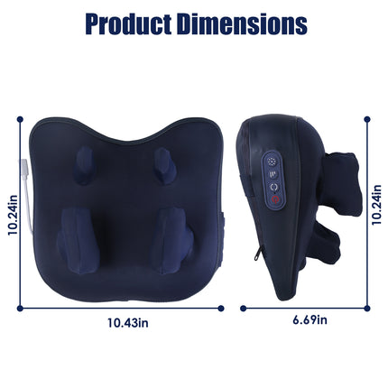 Cordless 4D Shiatsu Neck and Shoulder Massager with Heat – Deep Kneading Electric Massage Pillow for Back Pain Relief & Home Relaxation