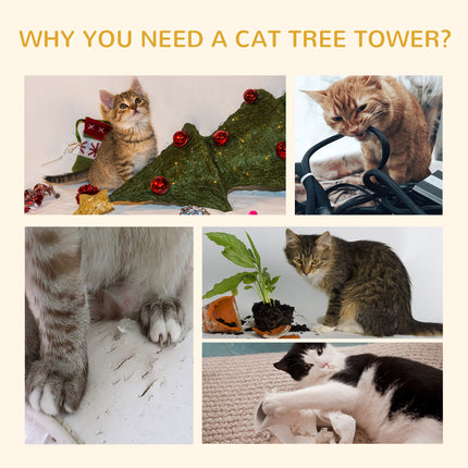 Floor-to-Ceiling Cat Tree Tower – 94.5" to 110.25" Height Adjustable Cat Climbing Post – Space-Saving Multi-Level Condo with Hammock & Scratching Posts