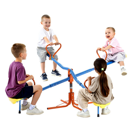 360-Degree Rotating Kids Seesaw – Indoor/Outdoor Teeter Totter with Shock Absorption – 110 lbs Capacity – Active Play Toy for Ages 3+