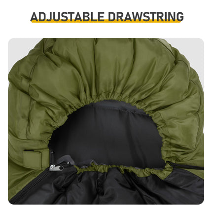 Forest Green USB Heated Sleeping Bag – Multi-Zone Thermal Heating Pads – Waterproof Envelope Style for Camping, Hiking & Hunting